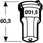 punzón para cuadrado con esquinas redondeadas nr. 5 - Ø 22.2 x 20.3 mm