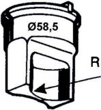 shearing and double-sided radiusing punch no. 7 40 x 07 R = 25