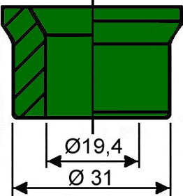 reducing sleeve 2 / 5 mm