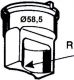 Trenn-Doppelabrundstempel Nr. 7 40 x 07 R = 25 mm